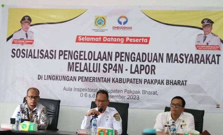 Plt.Kepala Kantor Ombudsman Perwakilan Sumut, Sosialisasi SP4N di Kab.Pakpak Bharat