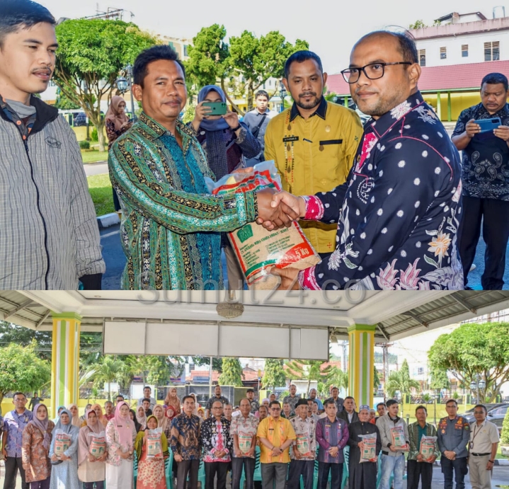 Pj. Walikota Padangsidimpuan Serahkan Bantuan Bibit Padi Sawah Gemas El-Nino