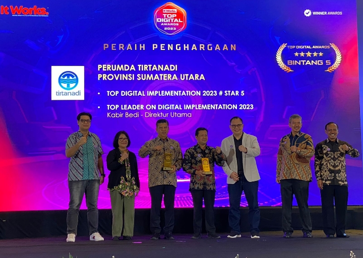 Perumda Tirtanadi Raih Bintang 5 Top Digital Implementation 2023, Kabir Bedi Sabet Top Leader