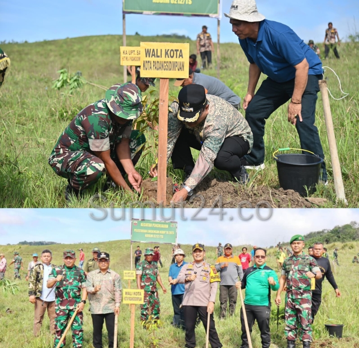 Pemko Padangsidimpuan Bersama Kodim 0212/TS Tanam 500 Pohon di Kel. Silandit, Pj Walikota Letnan Dalimunthe : Terimakasih Telah Melakukan Karya Bakti