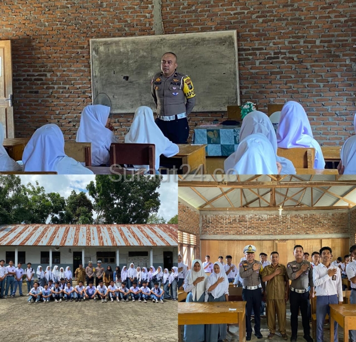 Kanit Regident Melaksanakan Kegiatan Go To School di SMK S GLORY, IPDA Yusuf Indra K : Pelajar Jadi ikut Pelopor Keselamatan Berlalulintas