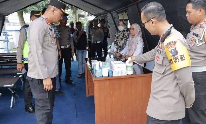 Jelang Nataru, Kapolres dan PJU Polres Asahan Cek Pos Pelayanan