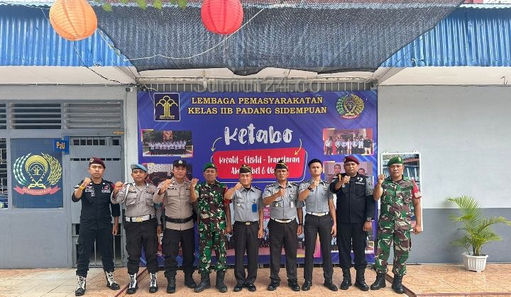 Lapas Kelas IIB Padangsidimpuan Kanwil Kemenkumham Jalin Sinergitas dengan Kodim 0212 Tapanuli Selatan dan Polres Kota Padangsidimpuan