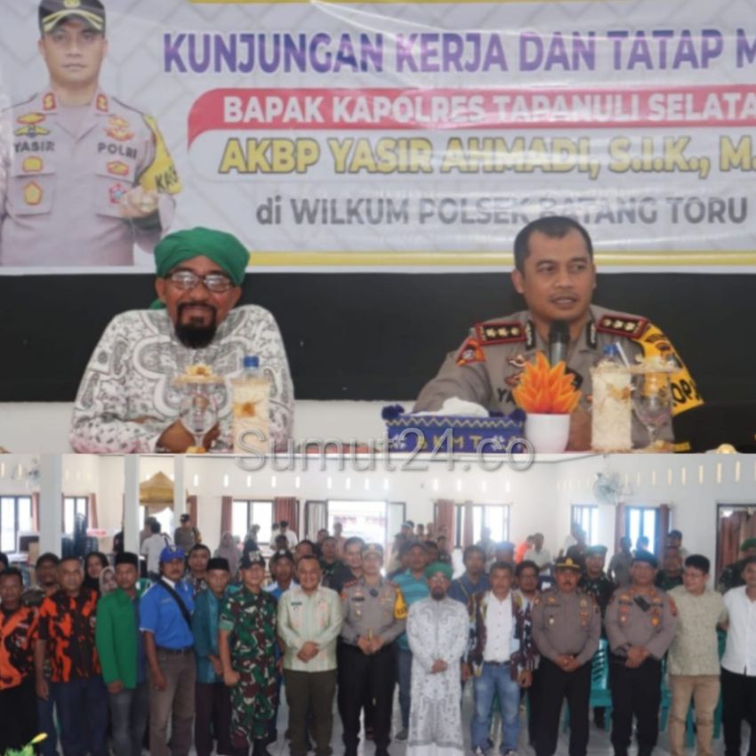 AKBP Yasir Ahmadi ajak Masyarakat Sukseskan Pemilu tahun 2024 di Aula Camat Batang Toru Tapsel