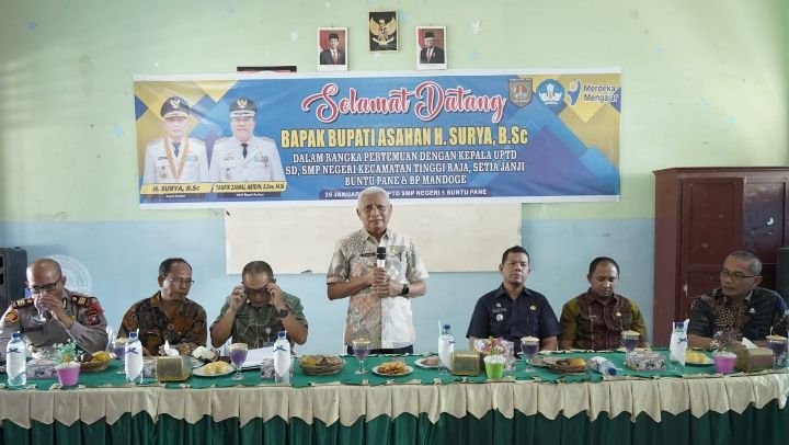 Bupati Asahan Bersilaturahmi Dengan Kepala UPTD SD Dan SMP Negeri Tinggi Raja Setia Janji Buntu Pane & BP Mandoge