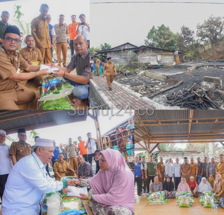 Pj Walikota Bersama Baznas Kota Padangsidimpuan Serahkan Bantuan Korban Kebakaran di Kampung Jawa