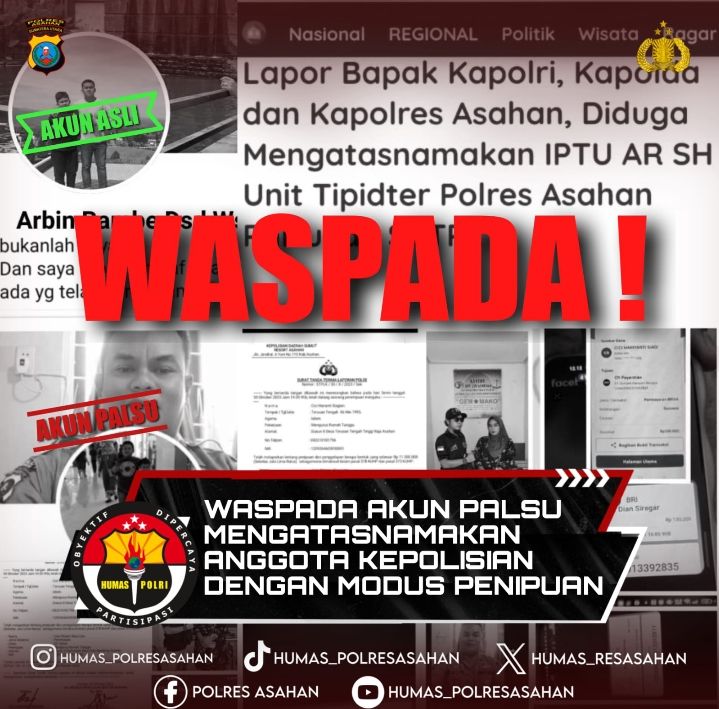 Akun di Hacker, Personil Polres Asahan Difitnah Lakukan Pemerasan