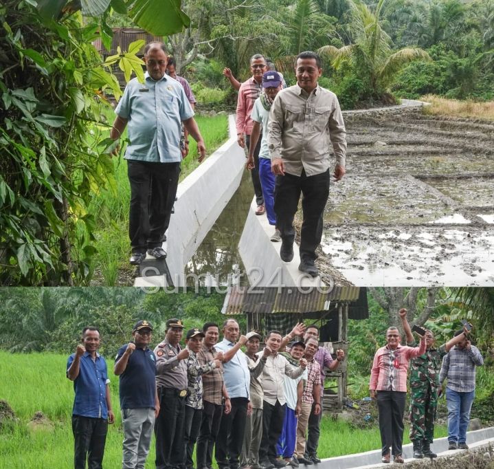 Pj Bupati Paluta Tinjau Pembangunan Irigasi Pangairan sawah di Pangkalan Dolok