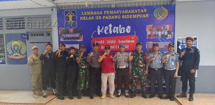 Lapas Kelas IIB Padangsidimpuan Kanwil Kemenkumham Jamin Keamanan Bersama Kodim 0212 Tapanuli Selatan dan Polres Kota Padangsidimpuan