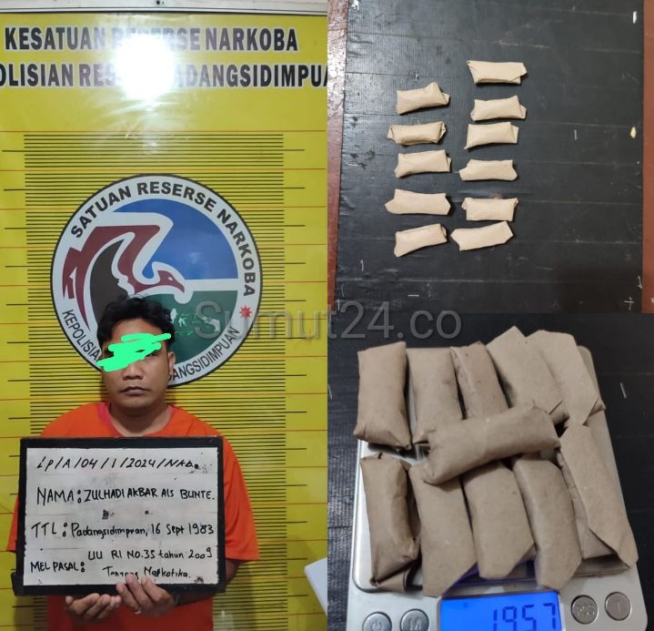 Polres Padangsidimpuan Gagalkan Peredaran Ganja Residivis ZL Kembali Ditangkap