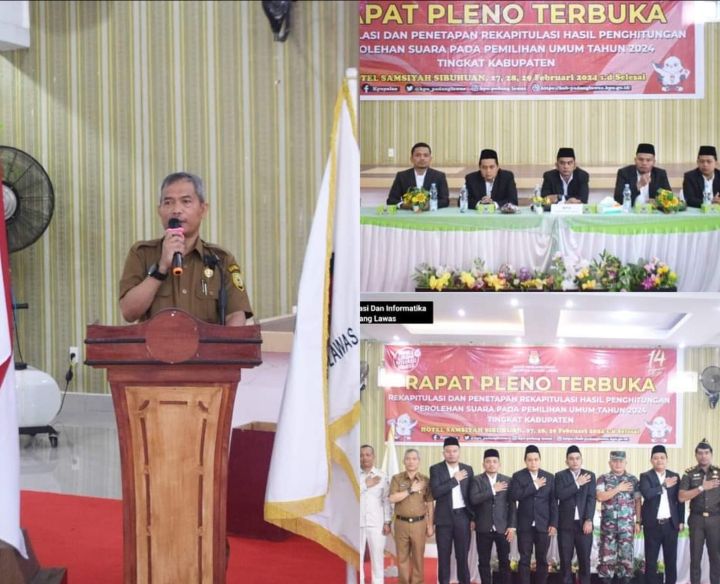 Sekda Palas Hadiri Rapat Pleno Terbuka Rekapitulasi dan Penetapan Perhitungan Perolehan Suara Pemilu 2024