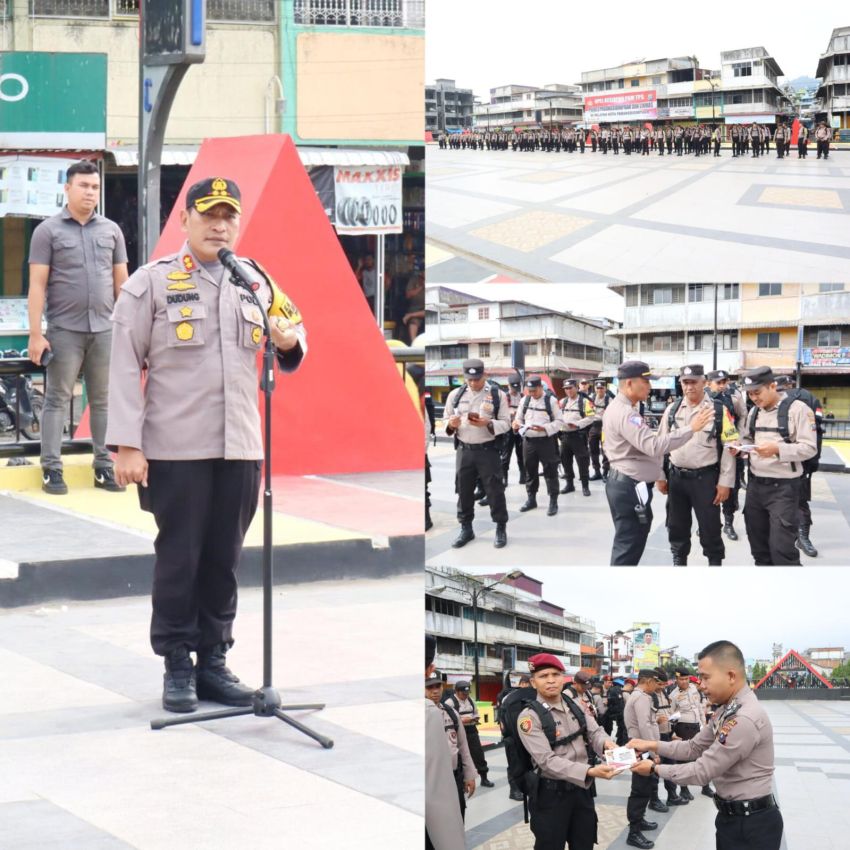 Persiapan Memukau Polres Padangsidimpuan untuk Pengamanan TPS dalam Pemilu 2024,AKBP Dudung Setyawan Pimpin Pasukan