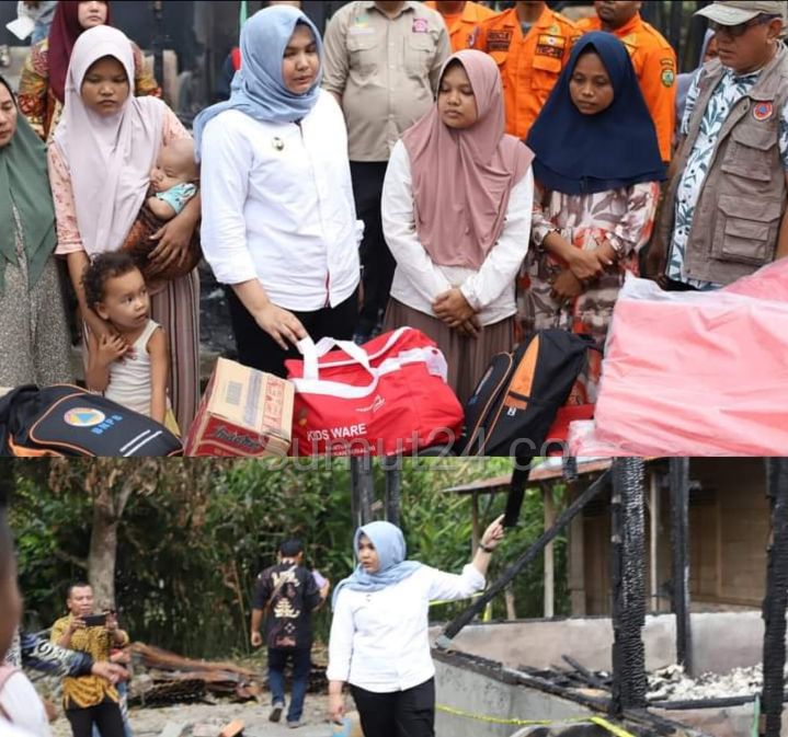 Wabup Madina Serahkan Bantuan kepada Korban Kebakaran di Mompang Julu, Atika Nasution : Harus Lebih Berhati-hati