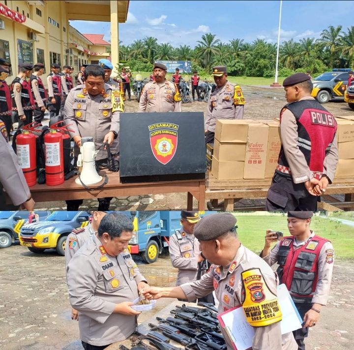 Kapolres Palas Cek Kesiapan Sat Samapta, AKBP Diari Astetika : Beri Himbauan ke  Masyarakat Jangan Mudah Terprovokasi