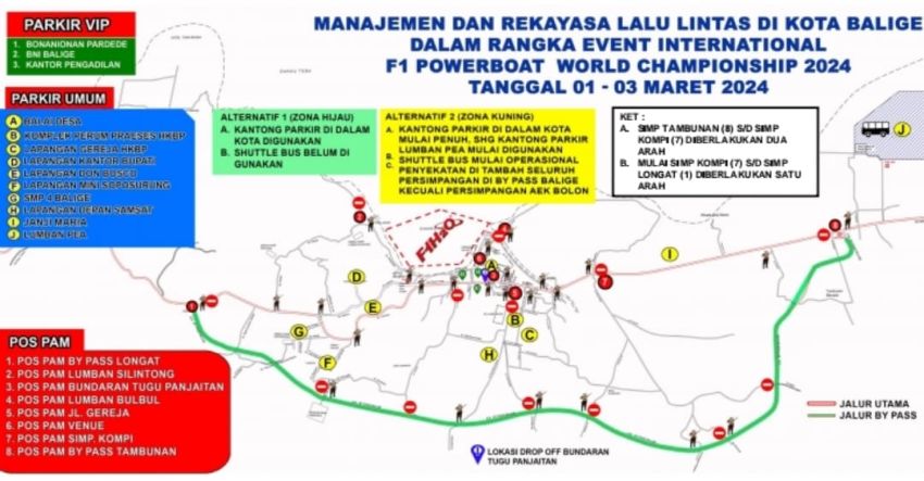 Polda Sumut Simulasi Rekayasa Arus Lalu Lintas Kota Balige Jelang F1 Powerboat, Ini Rutenya