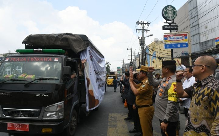 Pj Gubernur bersama Forkopimda Sumut Lepas Tim Patroli Pengawasan dan Penertiban APK