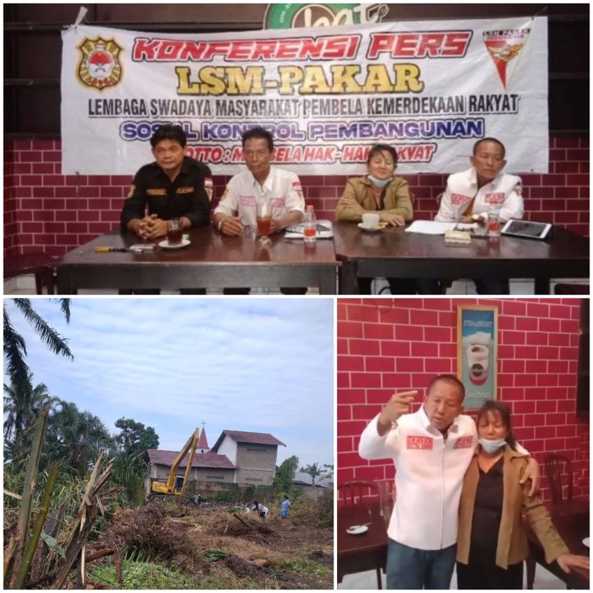 LSM PAKAR Menggelar Konfrensi Pers Soal Dugaan Perampasan Tanah Warisan Milik N Tambok Br Sirait, Atan : Ada Keterlibatan Kades Pematang Panjang