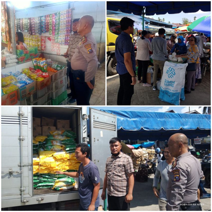 Disperindagkop dan Polsek Sukaramai Polres Pakpak Bharat Berkolaborasi Gelar Pasar Murah