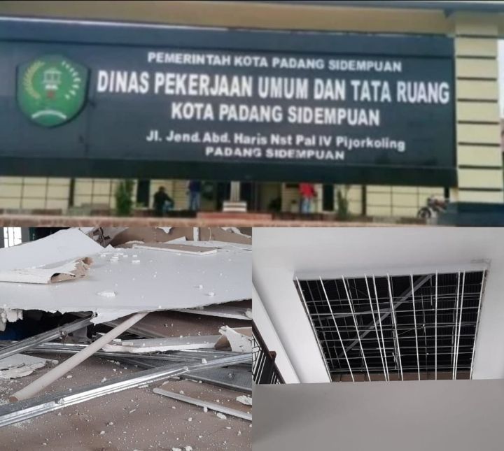 PUPR Padangsidimpuan Berikan Keterangan terkait Robohnya Plafon Mesjid Raya Al-Abror