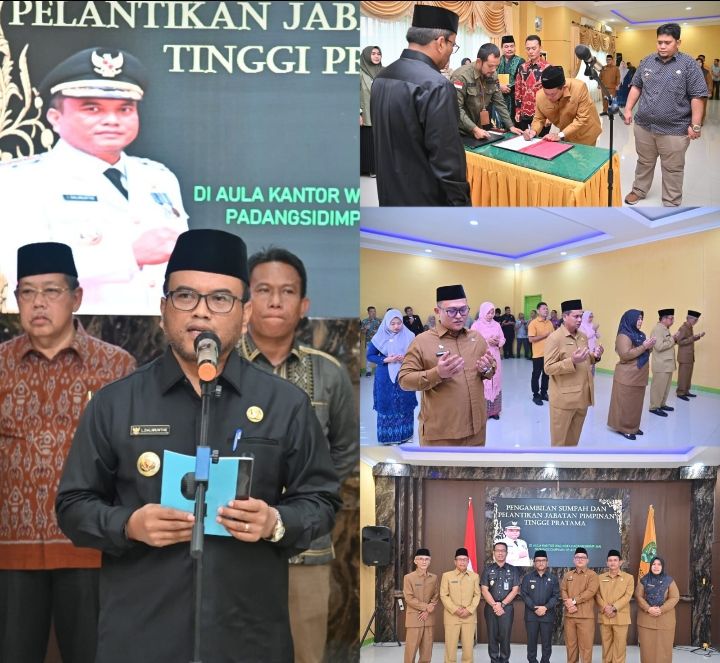 Pj. Walikota Letnan Lantik 5 Pejabat Pimpinan Tinggi Pratama Pemko Padangsidimpuan