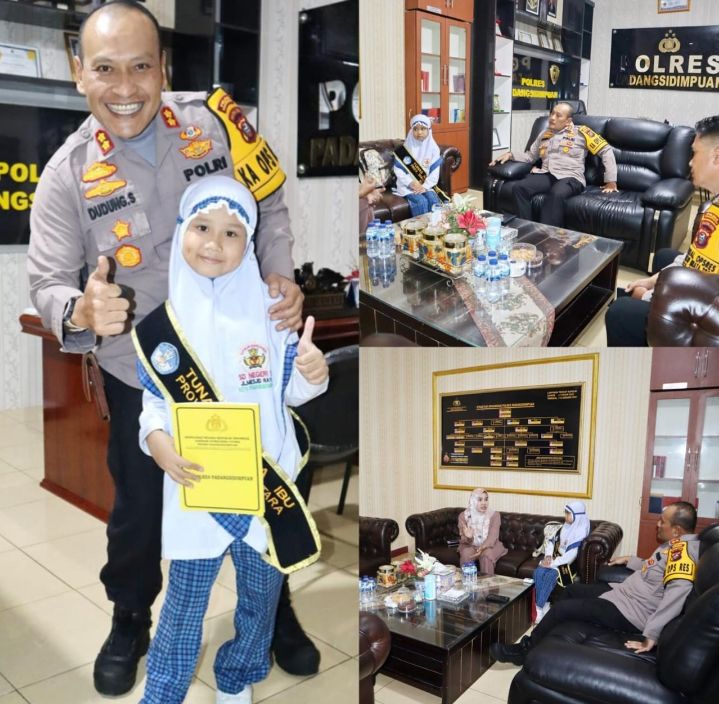 Kapolres AKBP Dudung Setyawan Mendukung Peserta Duta Festival Tunas Bahasa Ibu Nasional Naura Khanza dari Padangsidimpuan