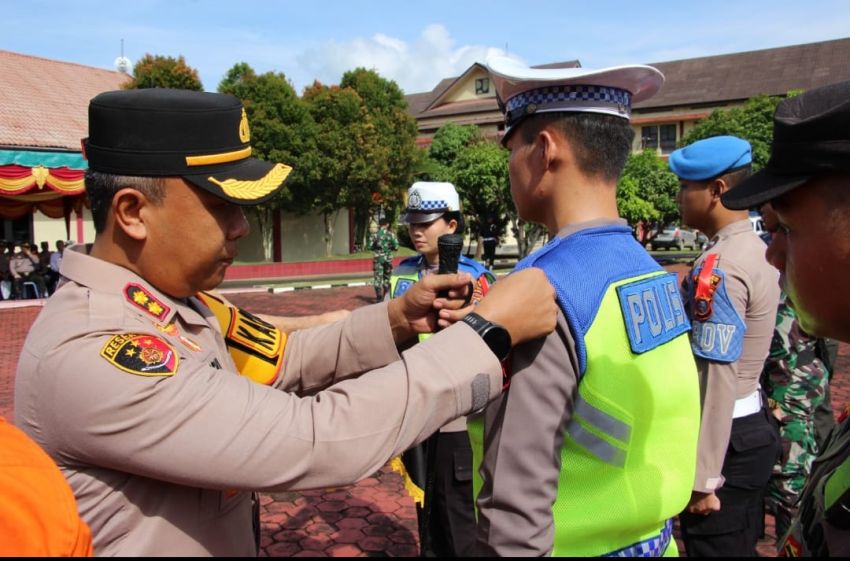 Polres Nias Apel Gelar Pasukan Ops Ketupat Toba 2024