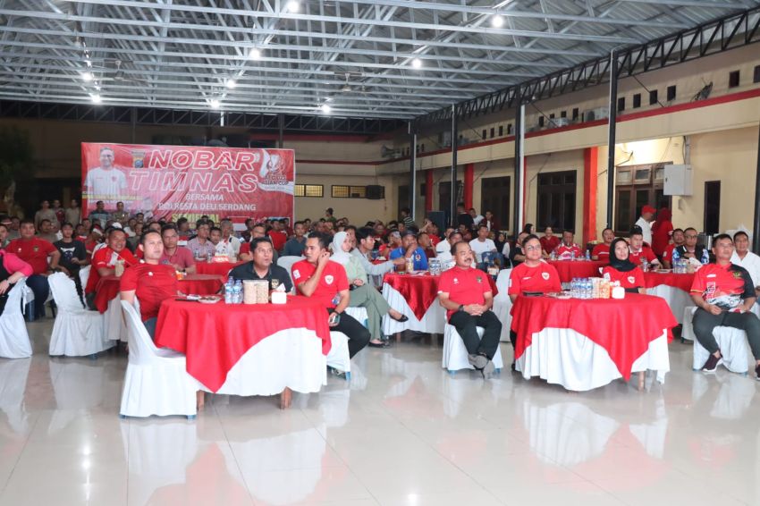 Berikan dukungan, Polresta Deli Serdang gelar Kegiatan Nobar Timnas Indonesia Semifinal Piala Asia U-23