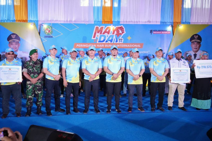 Peringatan May Day di Medan berlangsung Meriah, Ini Harapan Wakil Wali Kota Medan Kepada Para Buruh