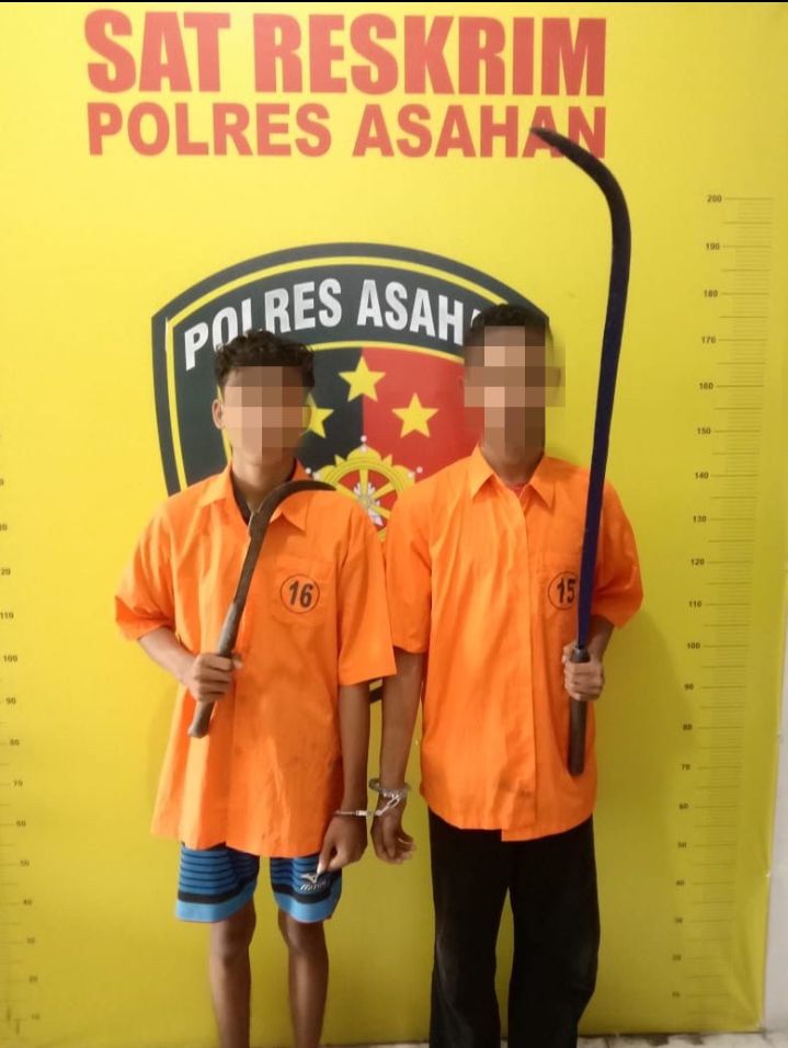 Polres Asahan Amankan Pelaku Gemot Bersajam Resahkan Masyarakat