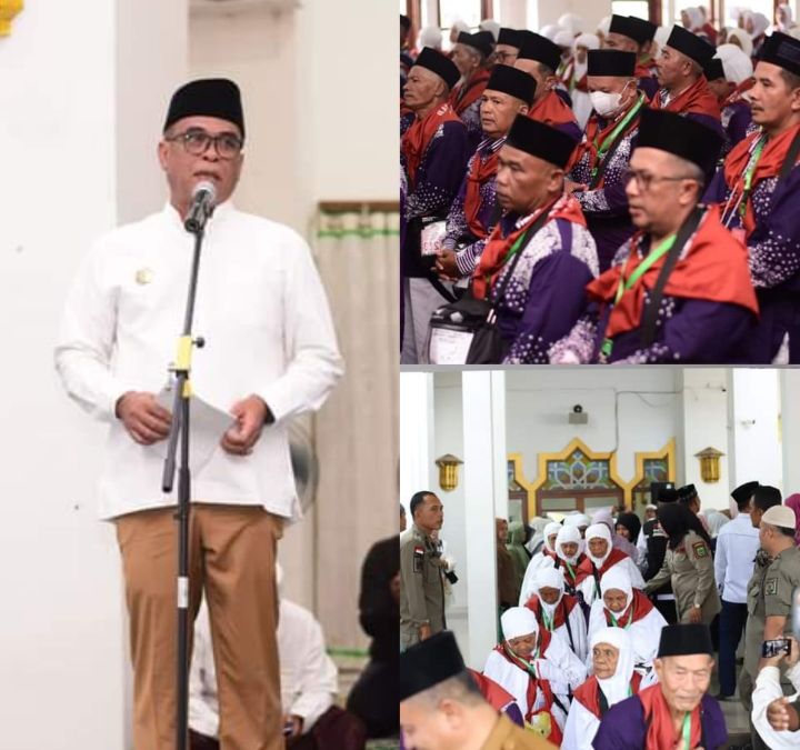 359 Calon Jama'ah Haji Asal Madina Berangkat dari Masjid Agung Nur Ala Nur