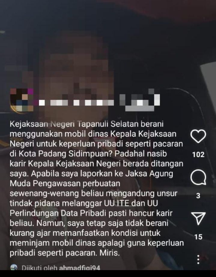 Viral di Medsos, Seorang Pegawai Kejaksaan Kritik Kejari Tapsel