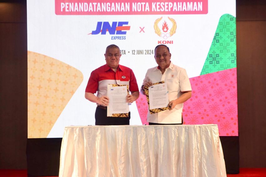 JNE dan KONI Menandatangani Nota Kesepahaman  untuk Pengembangan Olahraga Nasional