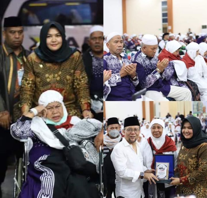 Wabup Atika Nasution Sambut Jama'ah Haji Kloter Tiga Asal Madina Tiba di Asrama Haji Medan