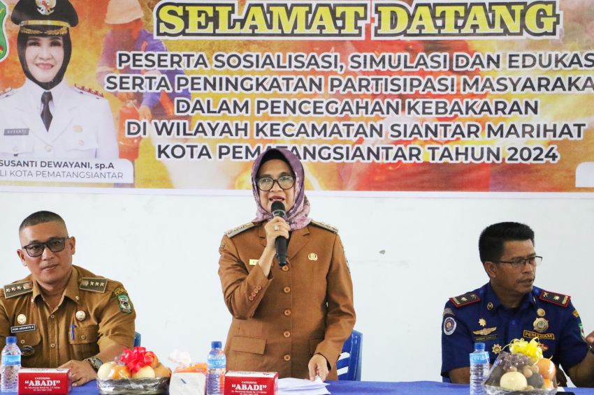 Wali Kota membuka Sosialisasi dalam Pencegahan Kebakaran di wilayah kecamatan Siantar  Marihat