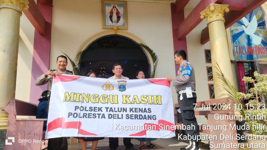 Melalui Kegiatan Minggu Kasih, Polresta Deli Serdang berikan pesan kamtibmas dan Jalin Silaturahmi Dengan Jemaat Gereja