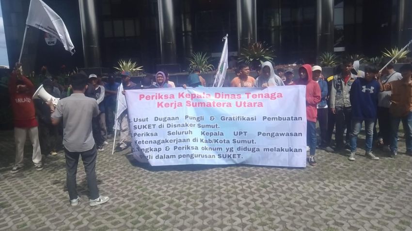 Demo di KPK, Mahasiswa Minta Usut Tuntas Pejabat Disnaker Sumut Terlibat Pungli