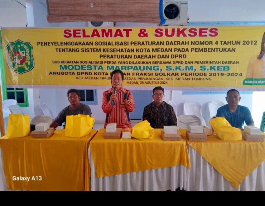 Modesta Marpaung Minta Dinkes Medan, Sosialisasikan Secara Masif Peserta UHC JKMB Gratis Berobat di Luar Medan