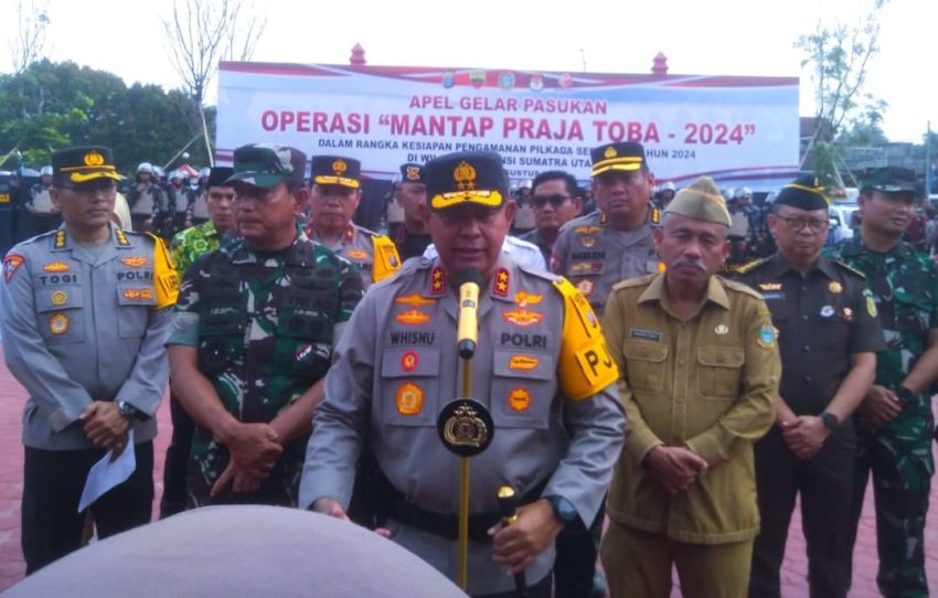 Amankan Pilkada Serentak 2024, Polda Sumut Gelar Apel Operasi Mantap Praja Toba