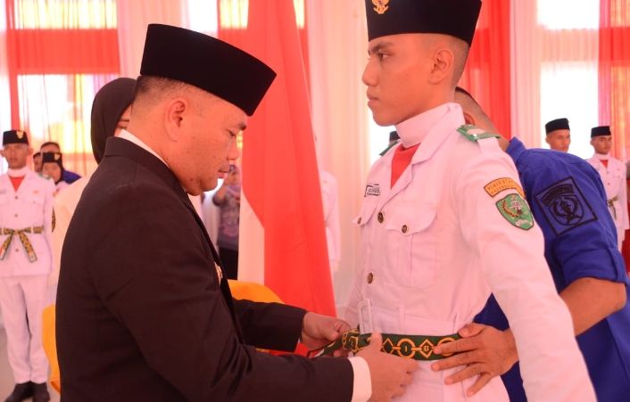 55 Nama Paskibraka Padangsidimpuan 2024 Dikukuhkan Pj Walikota Timur Tumanggor