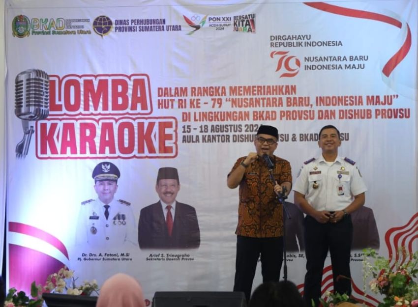 Semarakkan HUT ke-79 RI, Dishub Sumut dan BKAD Gelar Lomba Karaoke, Tingkatkan Semangat Kebersamaan