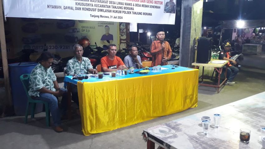 Cegah Aksi Geng Motor dan Tawuran, Polsek Tanjung Morawa gelar Musyawarah dan Mufakat Pembentukan Pos Kamling