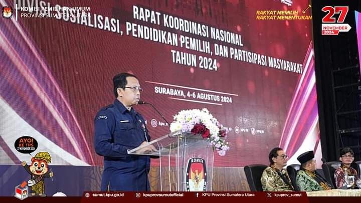 KPU Sumut Hadiri Rakor Divisi Sosdiklih dan Panmas di Surabaya