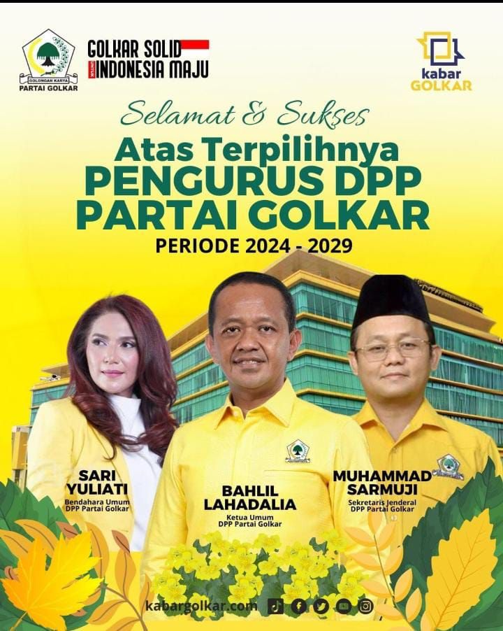 Ini Komposisi Pengurus Partai Golkar 2024-2029