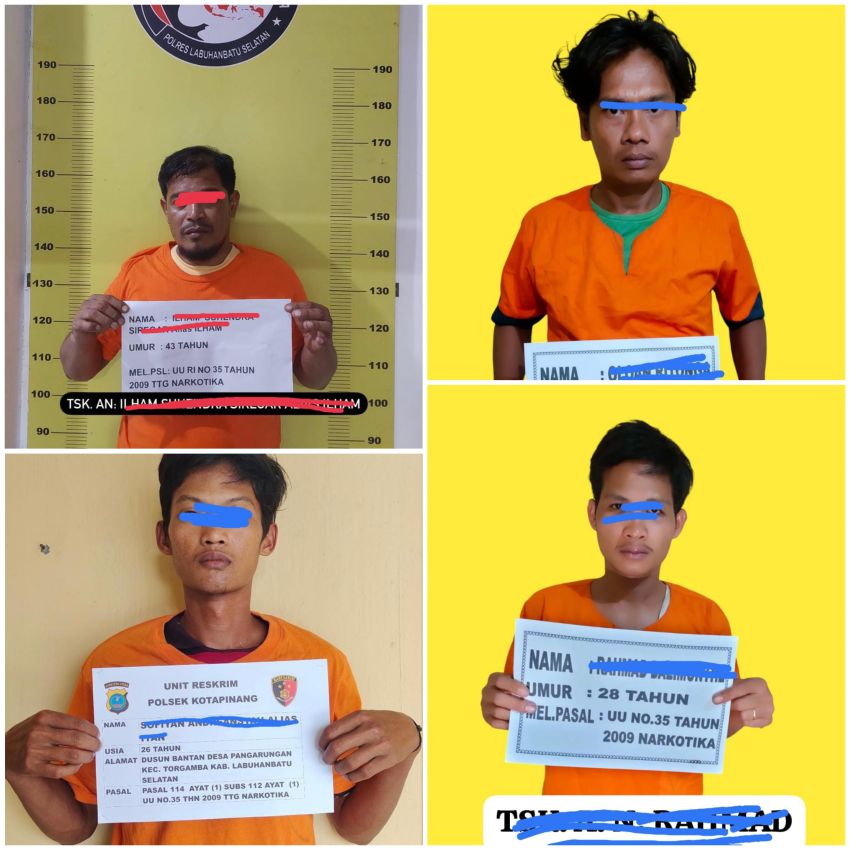 Polres Labusel Ringkus 4 Pengedar Sabu, AKBP Maringan : Kita Tidak Pernah Kendur Basmi Narkoba