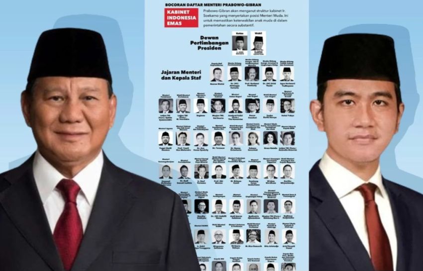 Beredar Bocoran Prediksi Kabinet Pemerintahan Prabowo - Gibran Periode 2024-2029