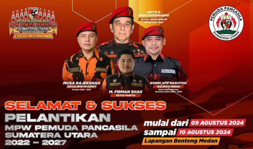 Pelantikan Ormas MPW Pemuda Pancasila Sumatera Utara, Berbagai Kegiatan Meriah dan Kreatif Dari UMKM Hingga Stand UpComedi