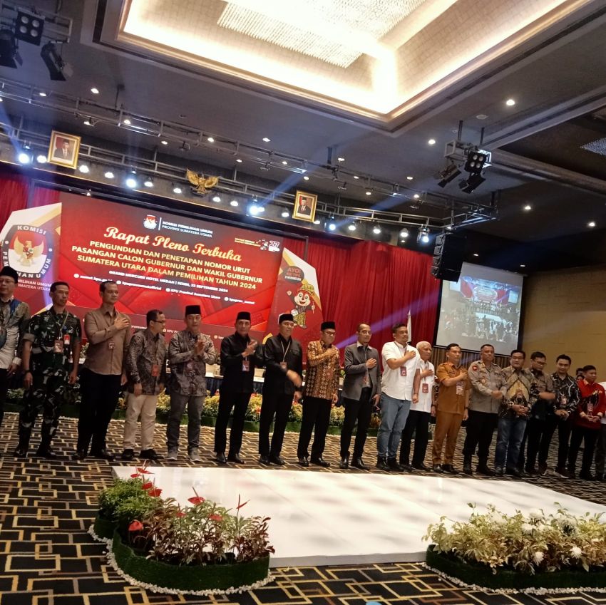KPU Sumut Tetapkan Pilgub Sumut: Bobby-Surya Nomor Urut 1, Edy-Hasan Nomor 2
