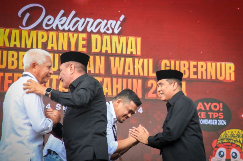 Edy Rahmayadi-Hasan Sagala, Paslon Pertama Hadir Deklarasi Kampanye Damai KPU Sumut