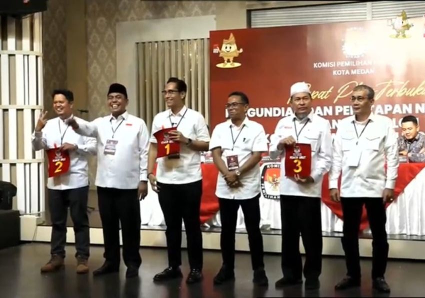 Apa Kata Tiga Paslon Walikota Medan Usai Dapat Nomor