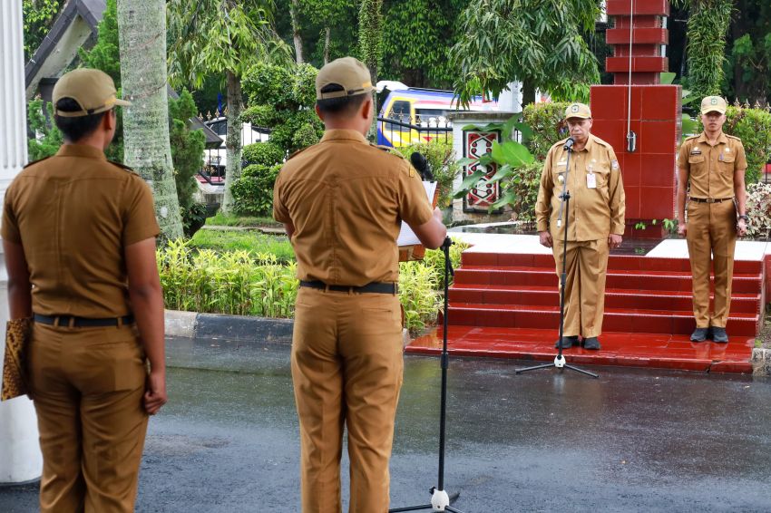 Pjs Wali Kota Pematangsiantar pertama Kali memimpin Apel Pagi Gabungan